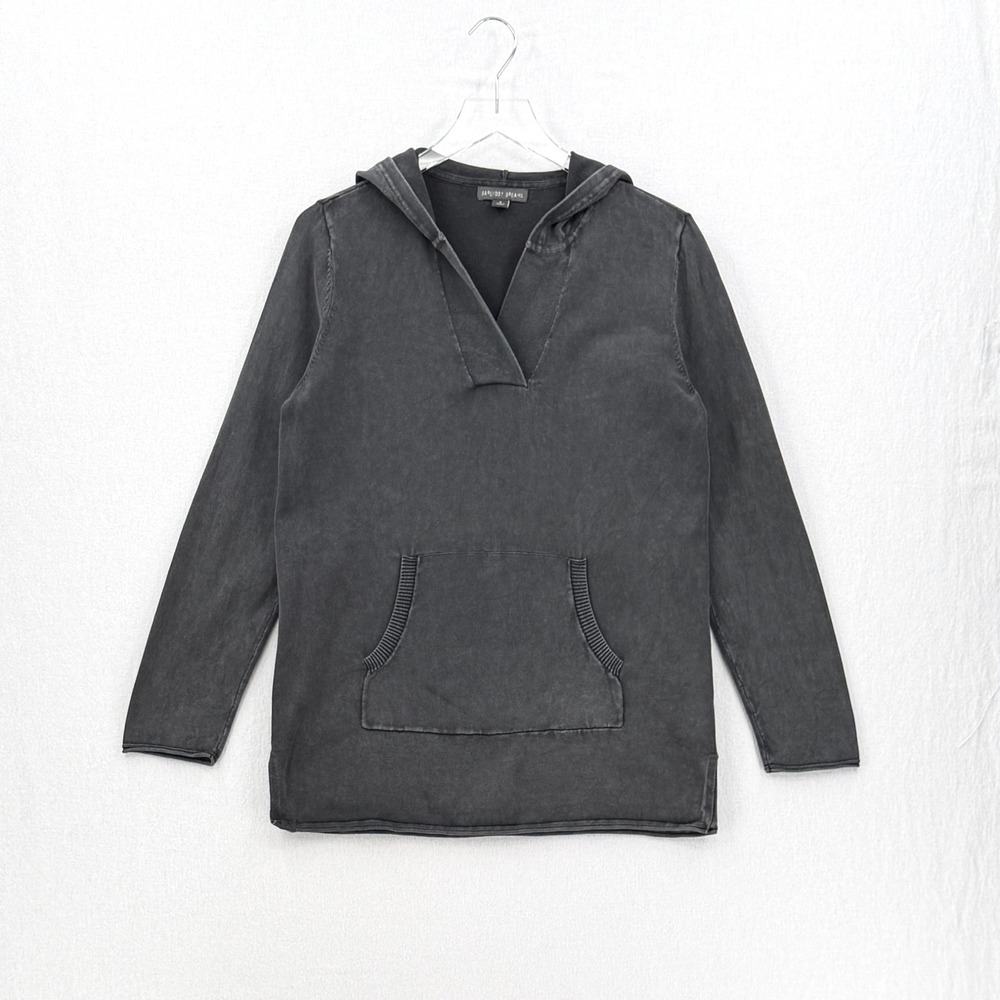 Barefoot Dreams Hoodie Women Small Black Pullover Acid Wash Cotton Knit - Picture 3 of 14